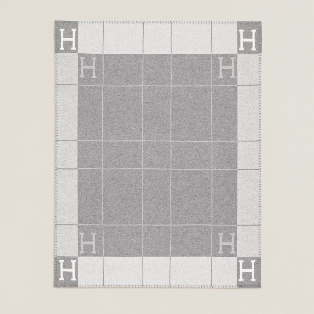 Grey H Throw blanket